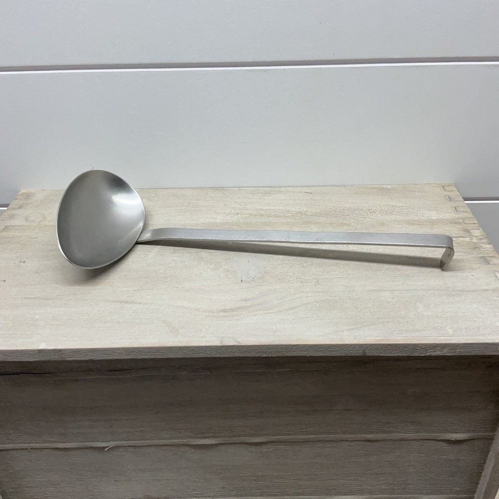 Vintage Sola Holland Stainless Steel Soup Ladle Hook Handle Made in Holland MCM